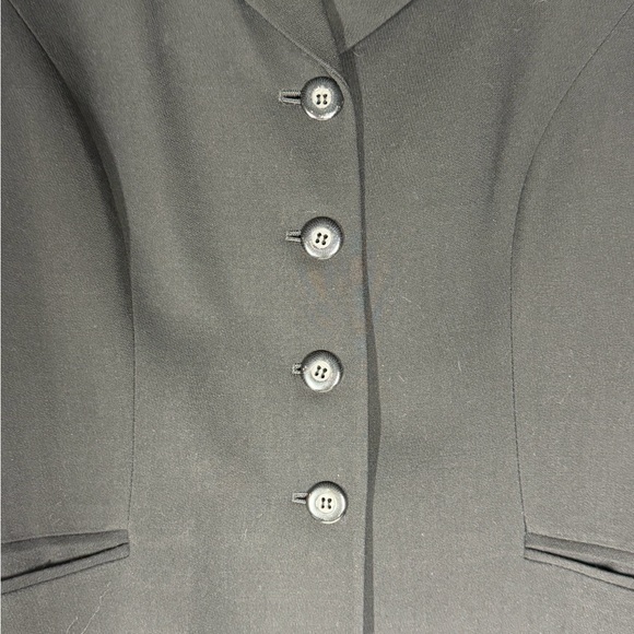 Elegant Black Button-Up Blazer/Coat/Dress - Picture 3 of 4